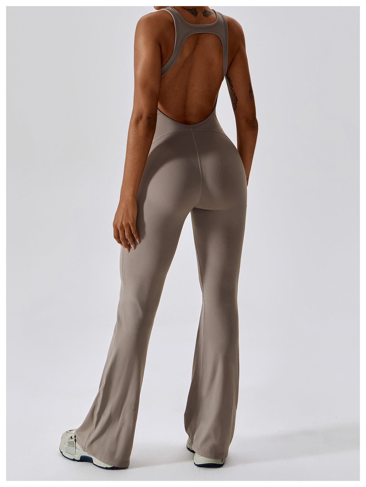 Backless Flared Tummy Control Shaping Jumpsuit For Women