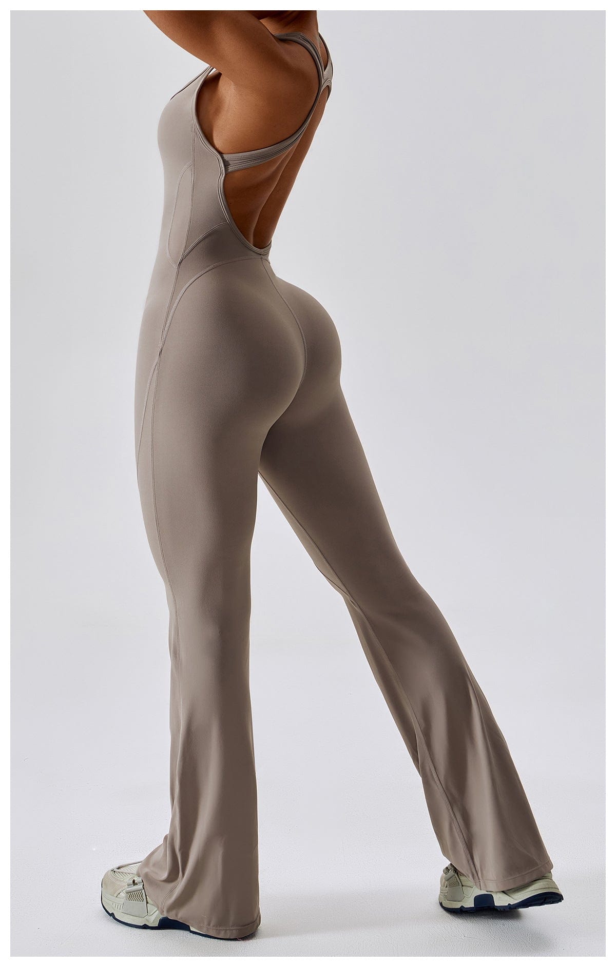 Backless Flared Tummy Control Shaping Jumpsuit For Women