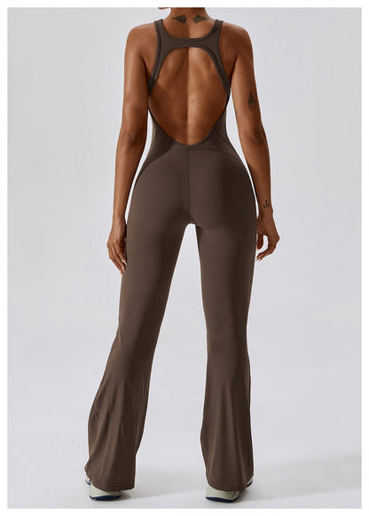 Backless Flared Tummy Control Shaping Jumpsuit For Women