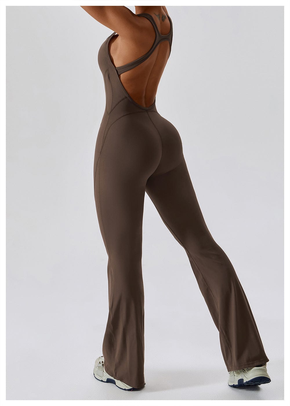 Backless Flared Tummy Control Shaping Jumpsuit For Women
