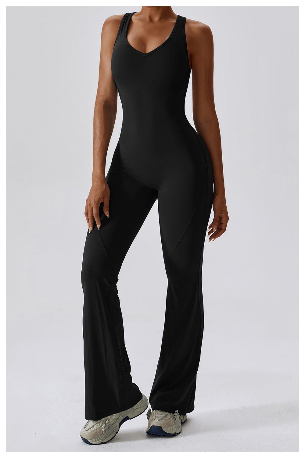 Backless Flared Tummy Control Shaping Jumpsuit For Women