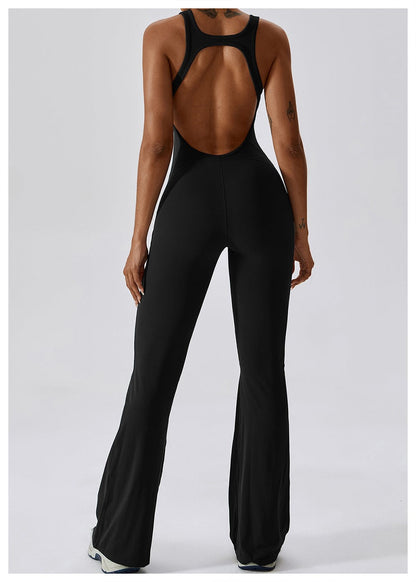 Backless Flared Tummy Control Shaping Jumpsuit For Women