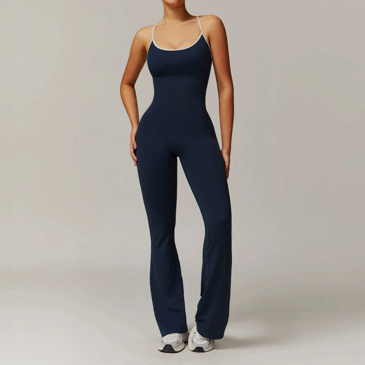 Women Tummy Control Flared Cross-Back Shaping Jumpsuit