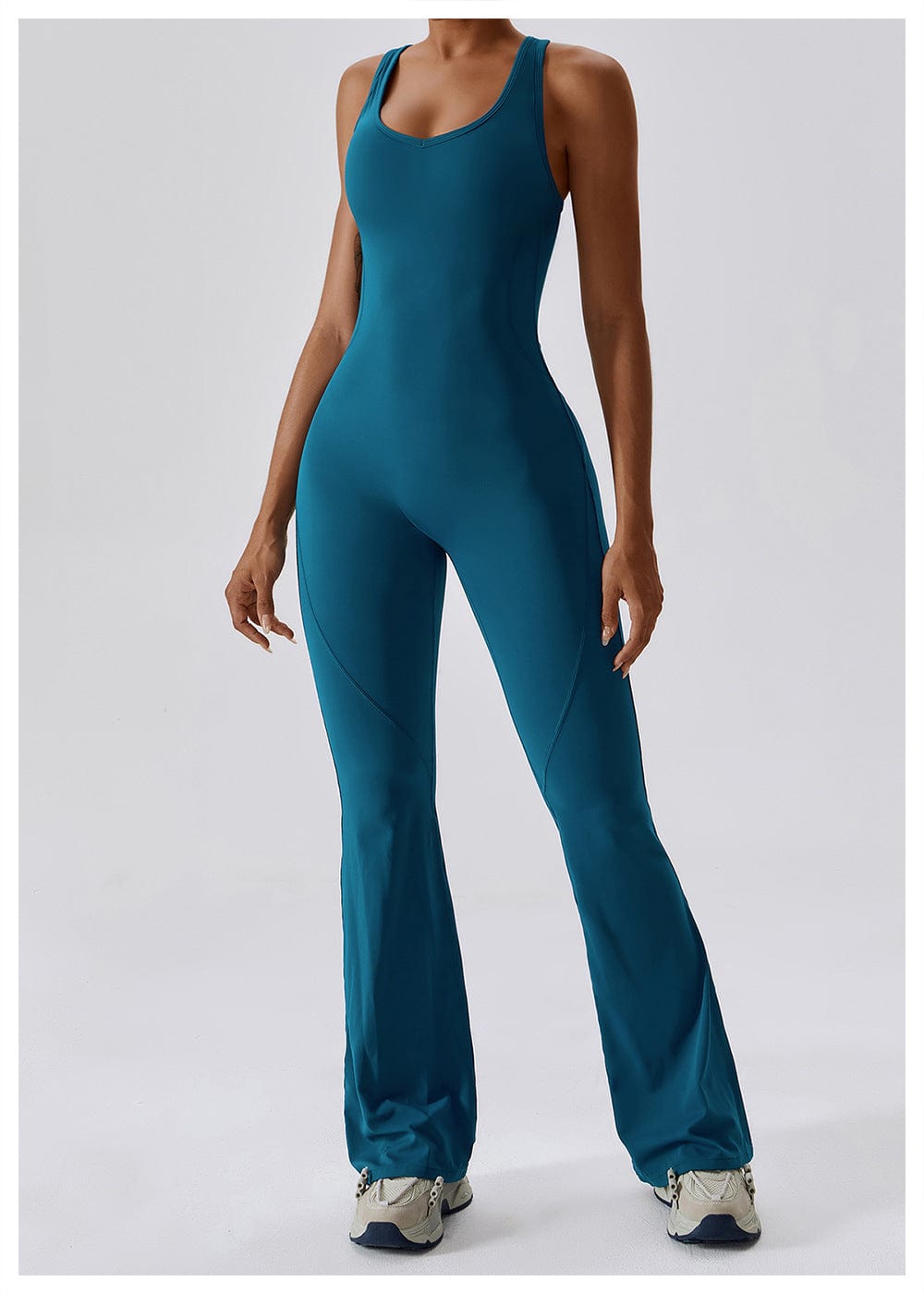 Backless Flared Tummy Control Shaping Jumpsuit For Women