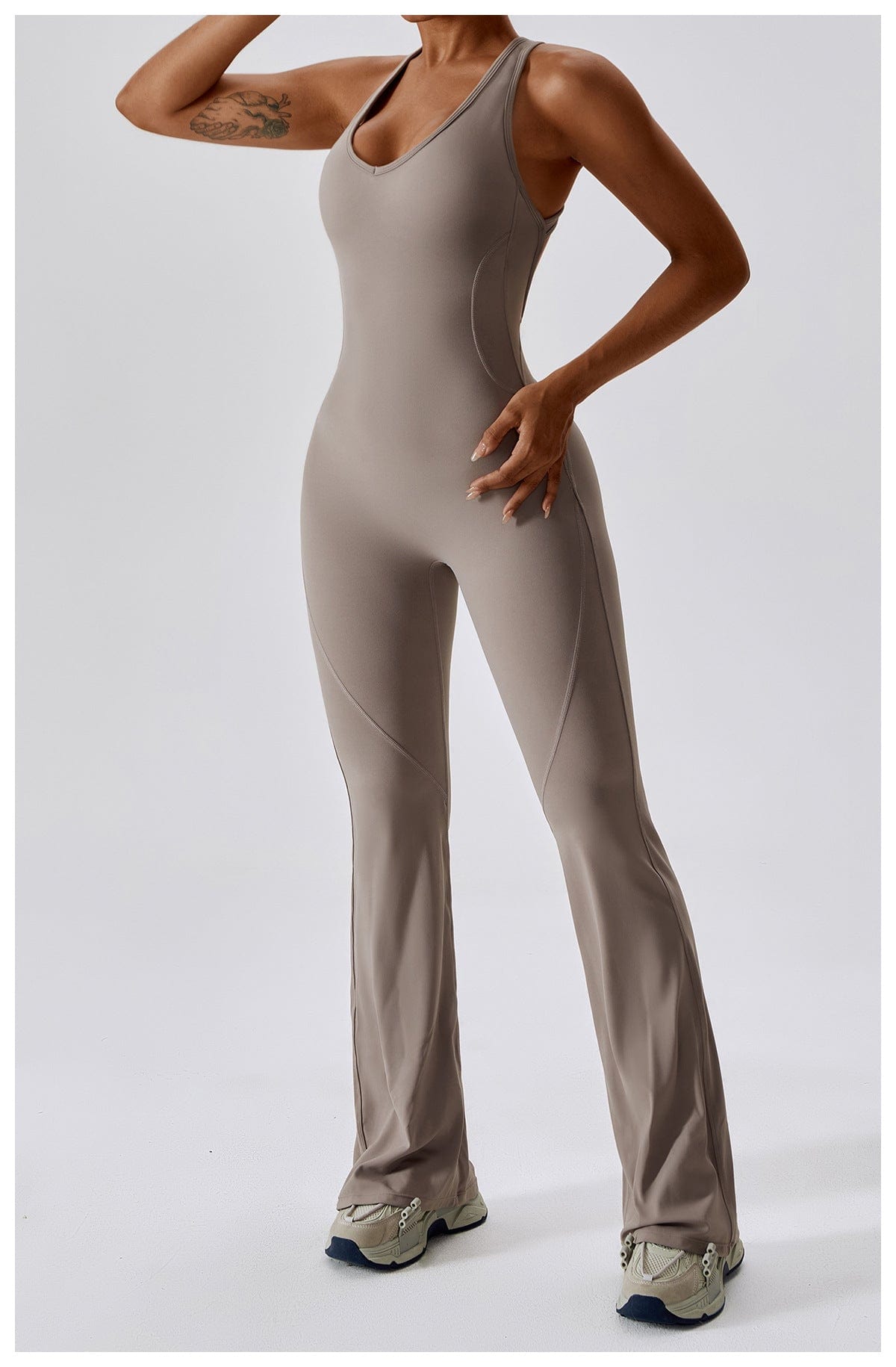 Backless Flared Tummy Control Shaping Jumpsuit For Women
