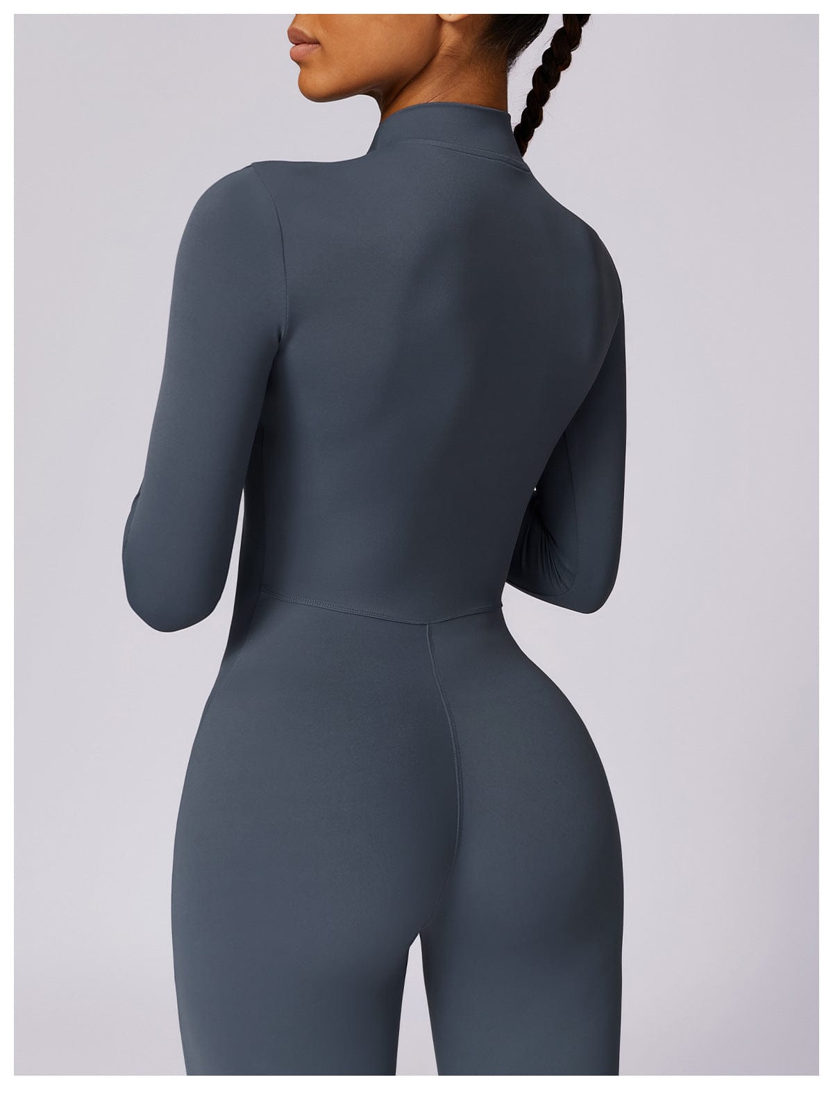 Front Zippered Full Shaping One Piece Sports Jumpsuit
