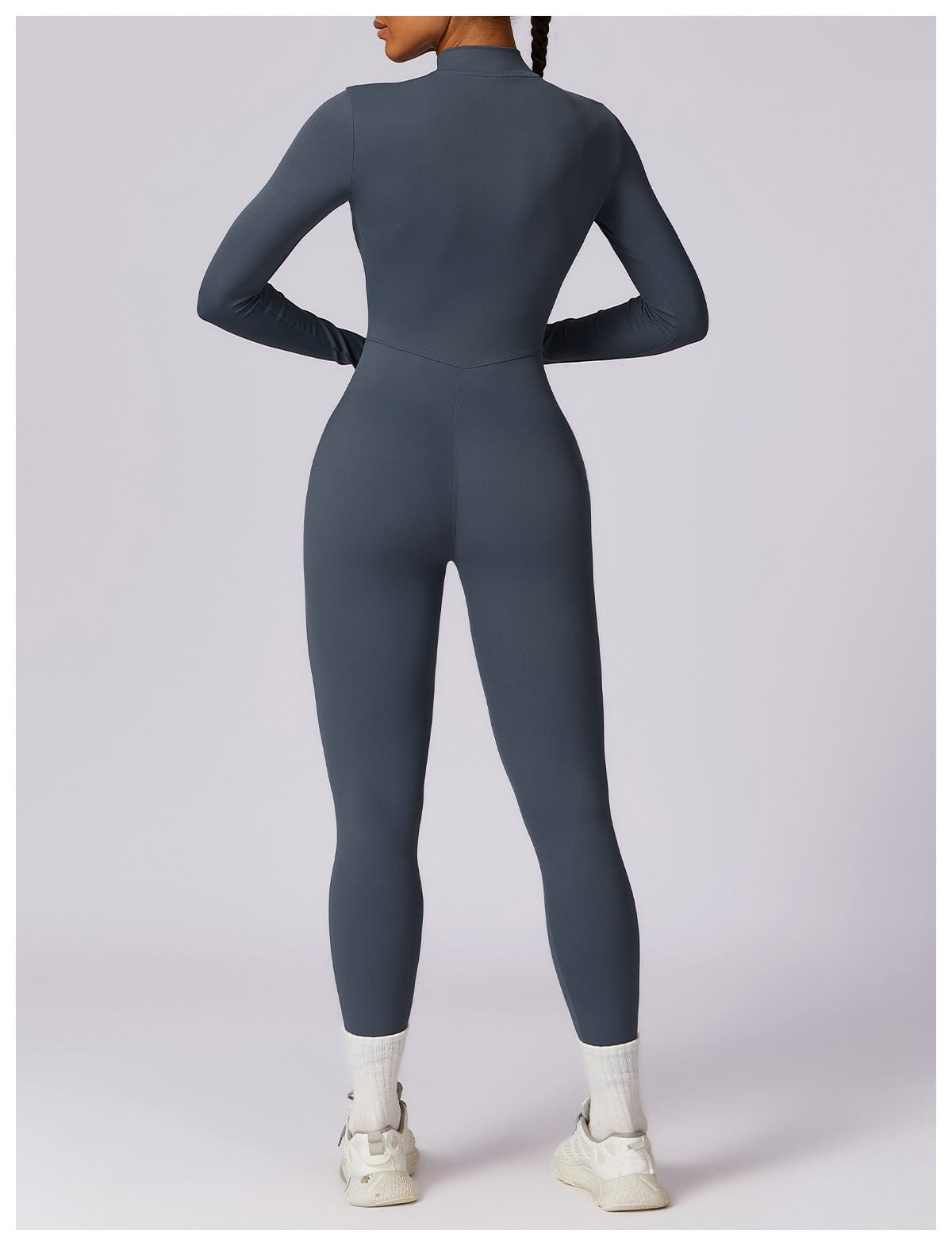 Front Zippered Full Shaping One Piece Sports Jumpsuit