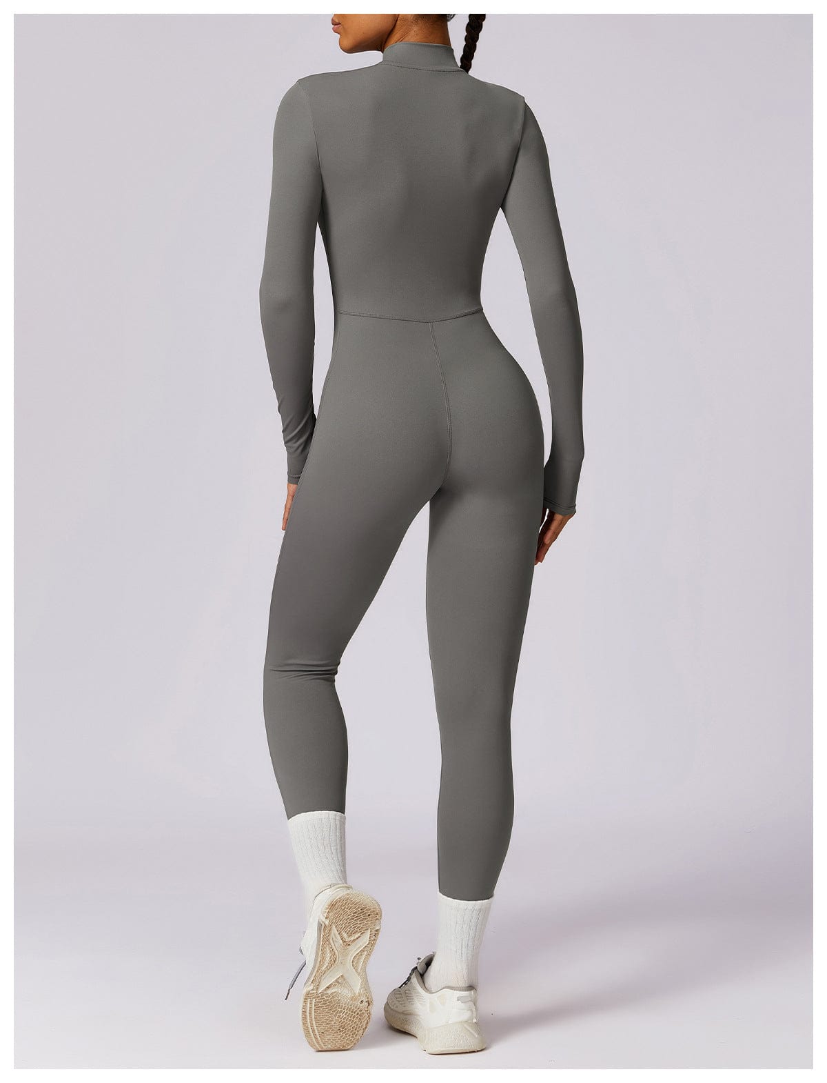 Front Zippered Full Shaping One Piece Sports Jumpsuit