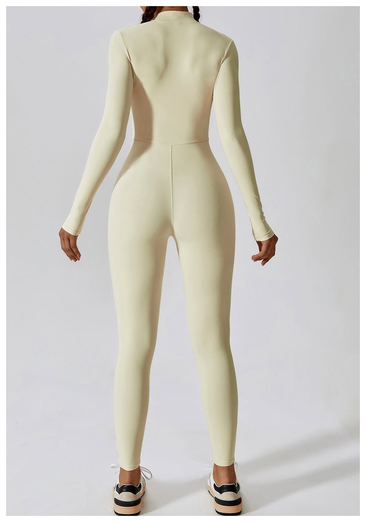 Front Zippered Full Shaping One Piece Sports Jumpsuit