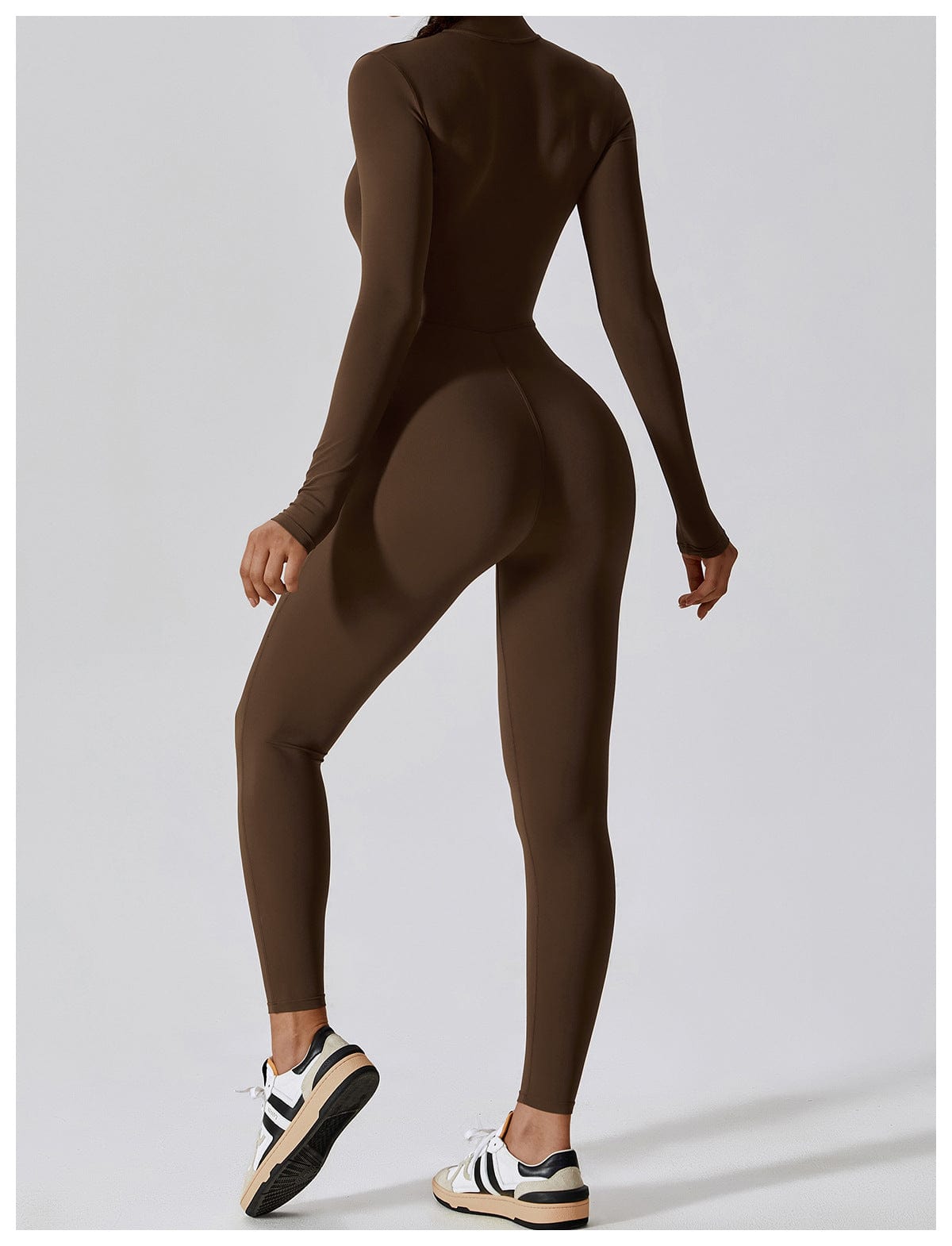 Front Zippered Full Shaping One Piece Sports Jumpsuit