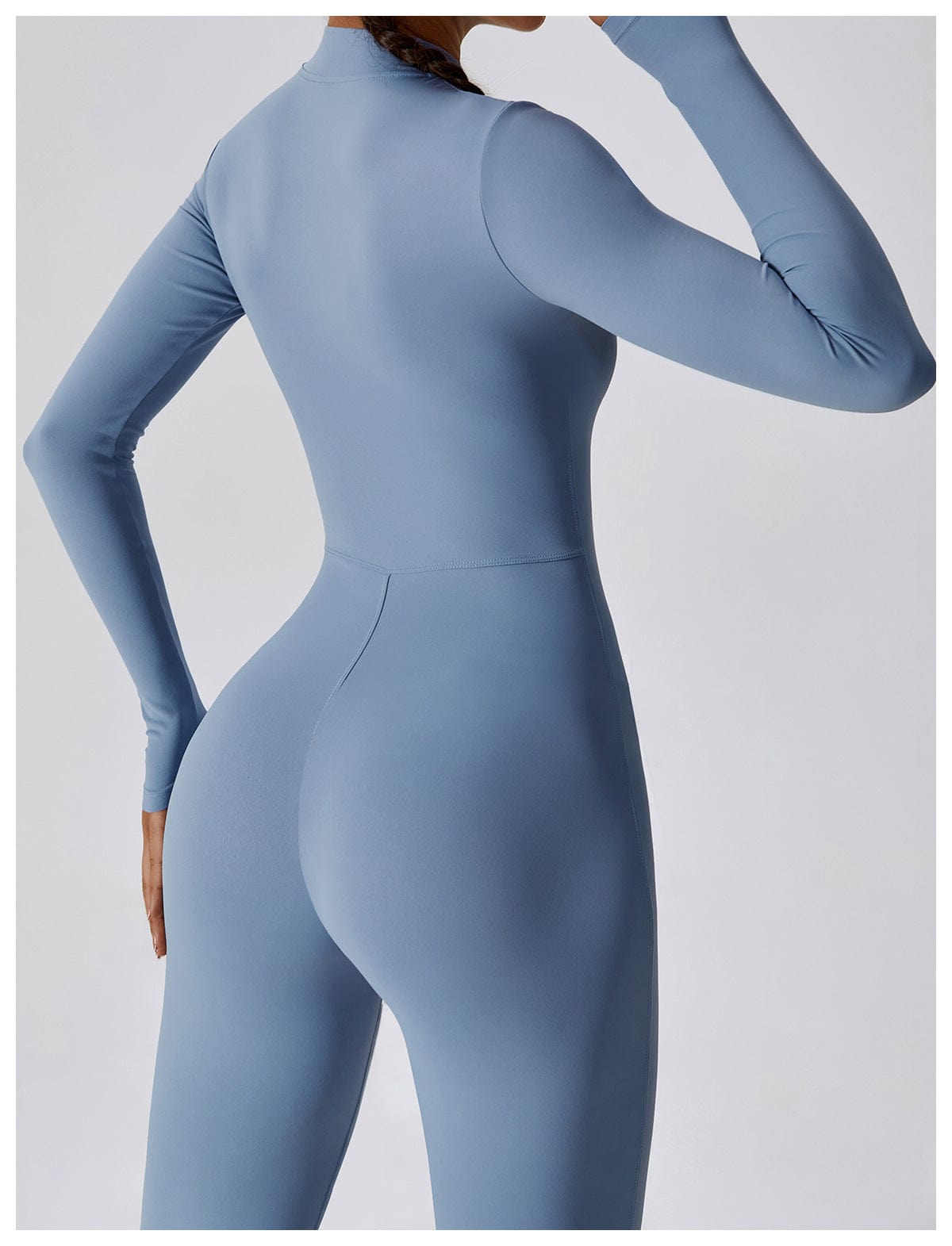 Front Zippered Full Shaping One Piece Sports Jumpsuit
