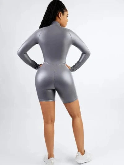 Long Sleeve Shaping Sauna Suit with Front Zipper
