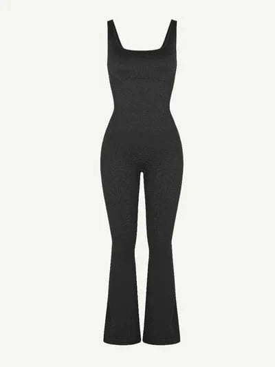 Low Back Tummy Control Flared Jumpsuit