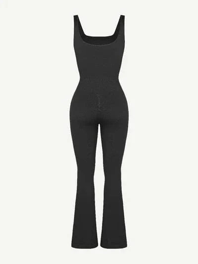 Low Back Tummy Control Flared Jumpsuit