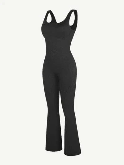 Low Back Tummy Control Flared Jumpsuit