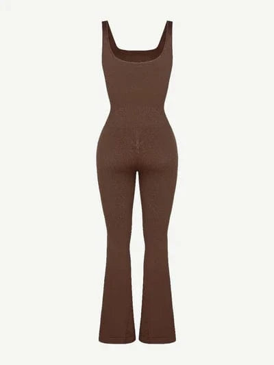 Low Back Tummy Control Flared Jumpsuit