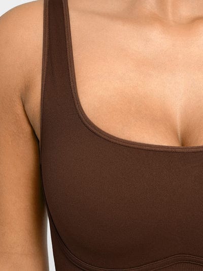 Low Back Tummy Control Flared Jumpsuit