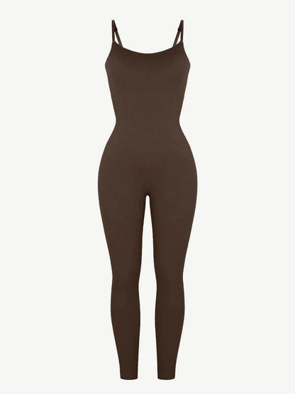Ribbed Plus Size Bodycon Jumpsuits Shaper with Removable Pads