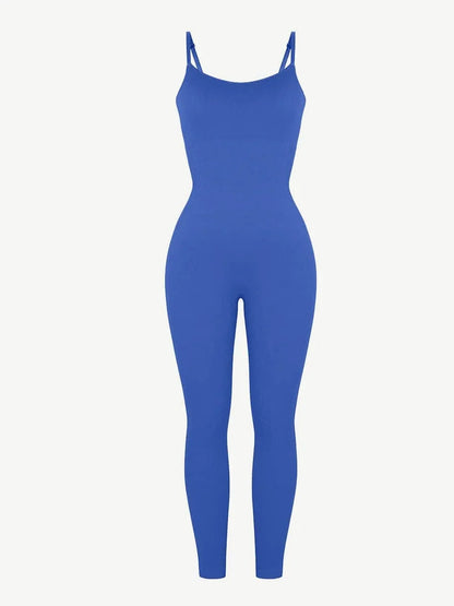 Ribbed Plus Size Bodycon Jumpsuits Shaper with Removable Pads
