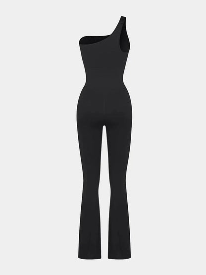 Seamless One Shoulder Flared Shaper Jumpsuit
