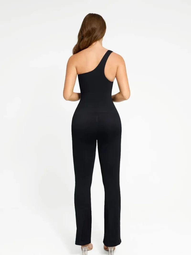 Seamless One Shoulder Flared Shaper Jumpsuit