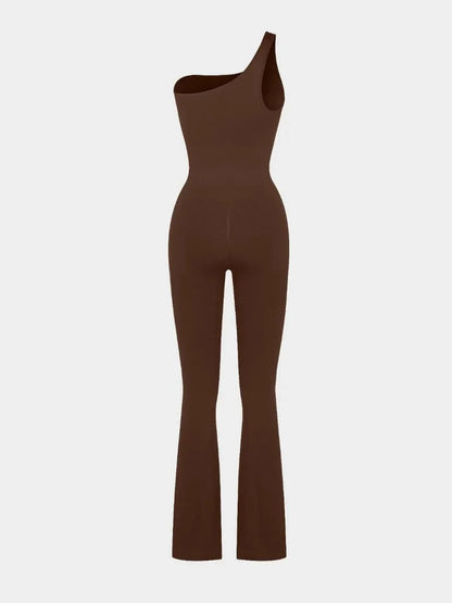 Seamless One Shoulder Flared Shaper Jumpsuit