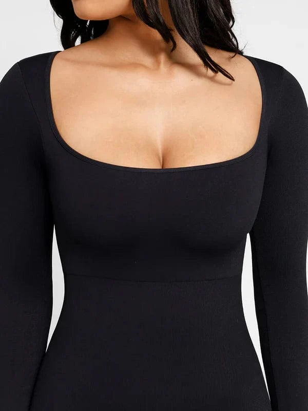 Seamless Square Neck Shapewear Flared Jumpsuit