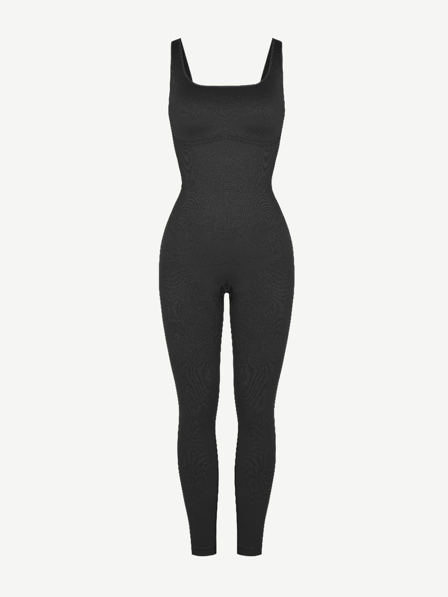 Women's Square Neck Plus Size Sleeveless Shaper Jumpsuit
