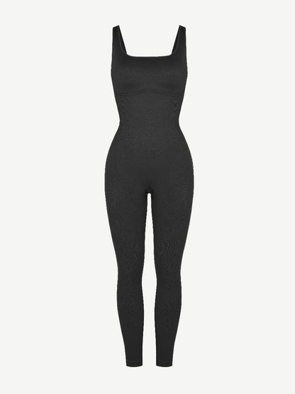 Women's Square Neck Plus Size Sleeveless Shaper Jumpsuit