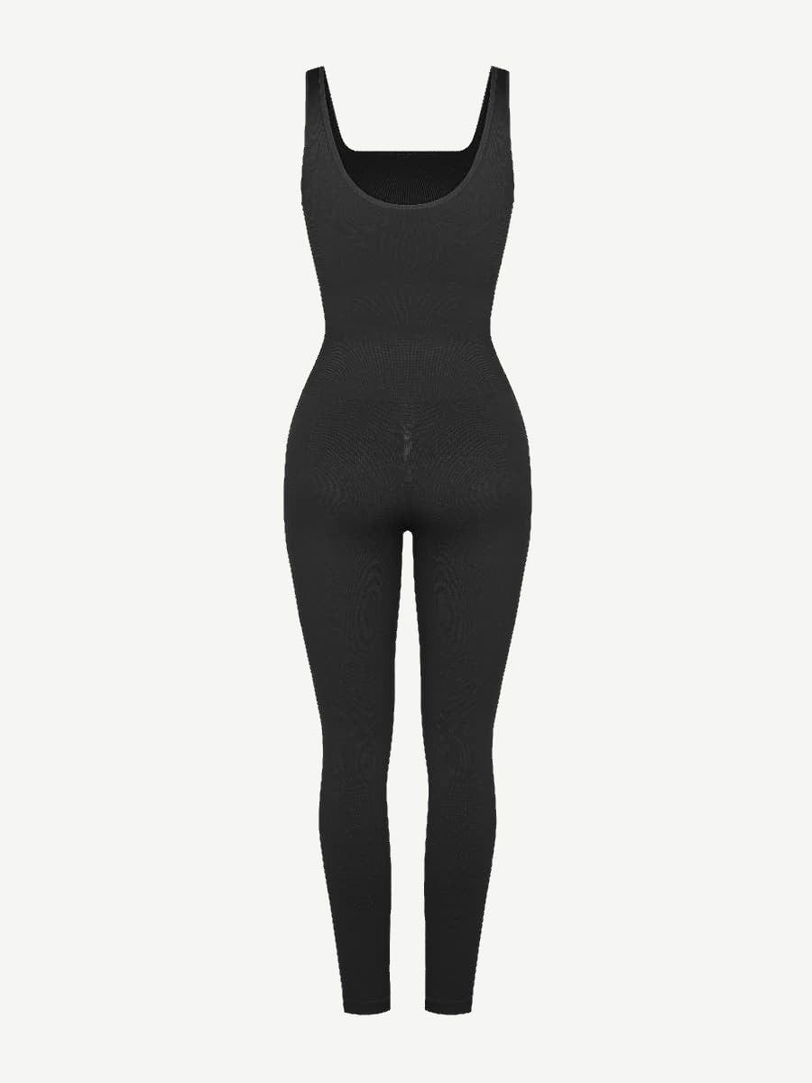 Women's Square Neck Plus Size Sleeveless Shaper Jumpsuit