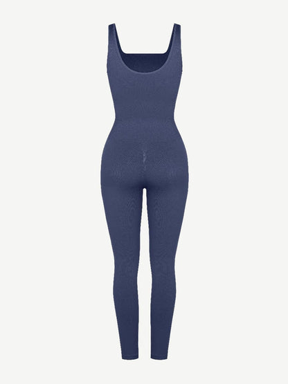 Women's Square Neck Plus Size Sleeveless Shaper Jumpsuit