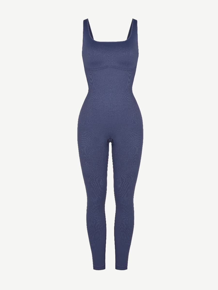 Women's Square Neck Plus Size Sleeveless Shaper Jumpsuit