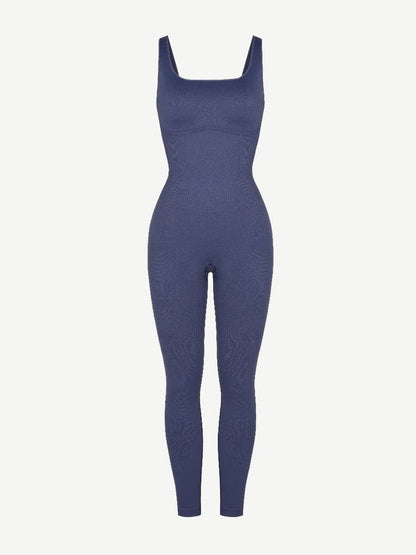 Women's Square Neck Plus Size Sleeveless Shaper Jumpsuit