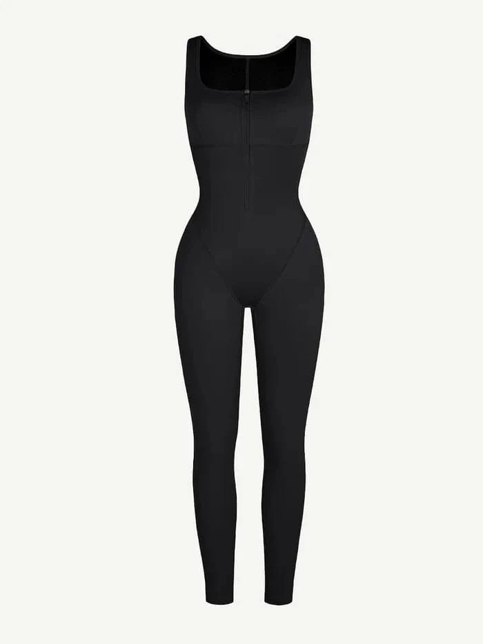 Gym sports Shapewear Jumpsuit with Front Zipper