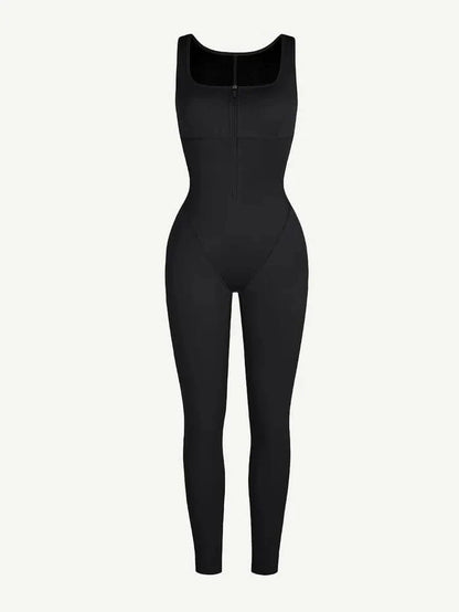 Gym sports Shapewear Jumpsuit with Front Zipper