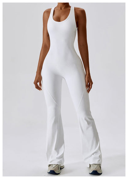 Backless Flared Tummy Control Shaping Jumpsuit For Women