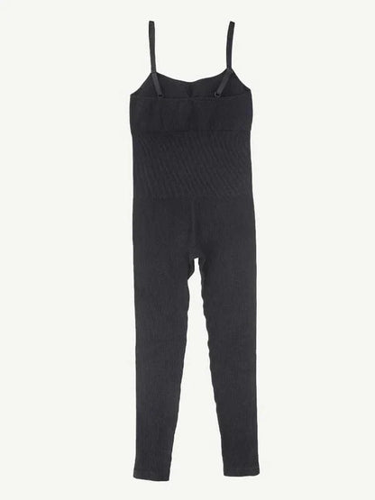 Ribbed Plus Size Bodycon Jumpsuits Shaper with Removable Pads