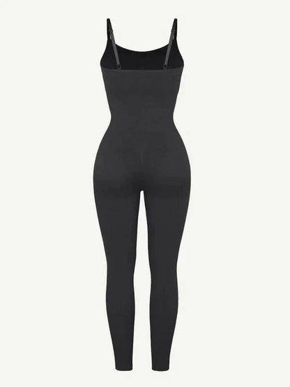 Ribbed Plus Size Bodycon Jumpsuits Shaper with Removable Pads