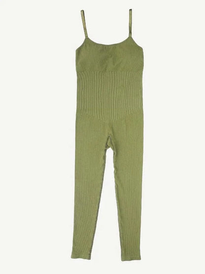 Ribbed Plus Size Bodycon Jumpsuits Shaper with Removable Pads