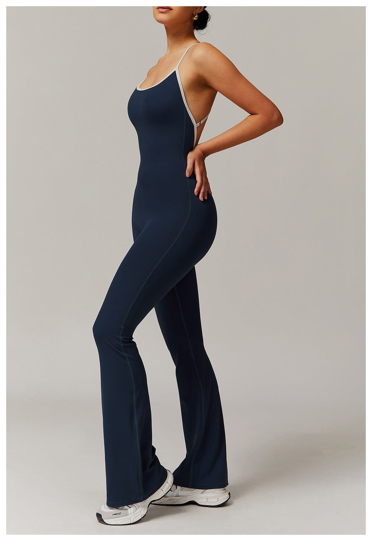 Women Tummy Control Flared Cross-Back Shaping Jumpsuit
