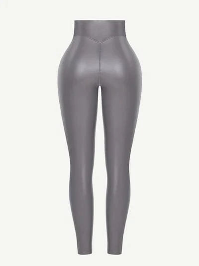Silver Shapewear Mid-Waist Sauna Yoga Sports Legging Pants