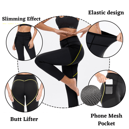 Sports Black High Waisted Gym Corset Sweat Legging For Women