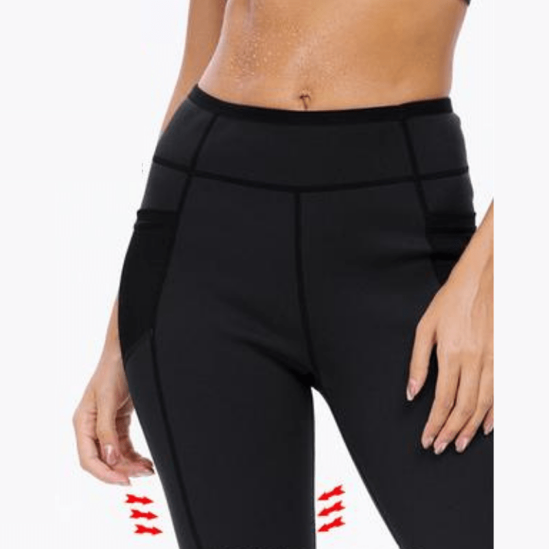 Sports Black High Waisted Gym Corset Sweat Legging For Women