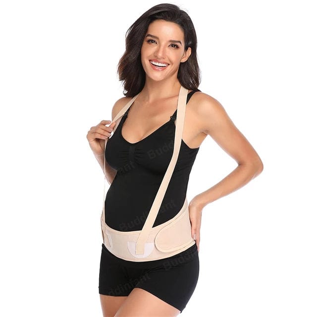 Pregnancy Belly Maternity Support Belt With Shoulders Straps and Back Waist Band Lumbar Brace Shapewear