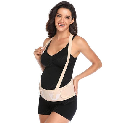 Pregnancy Belly Maternity Support Belt With Shoulders Straps and Back Waist Band Lumbar Brace Shapewear