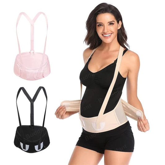Pregnancy Belly Maternity Support Belt With Shoulders Straps and Back Waist Band Lumbar Brace Shapewear