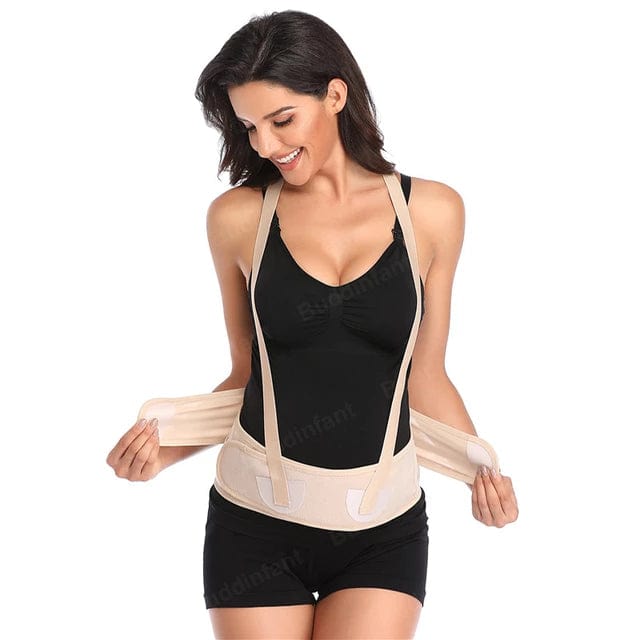 Pregnancy Belly Maternity Support Belt With Shoulders Straps and Back Waist Band Lumbar Brace Shapewear
