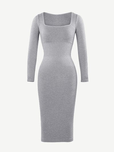 Long Sleeve Tummy Control Bodycon Midi Dress