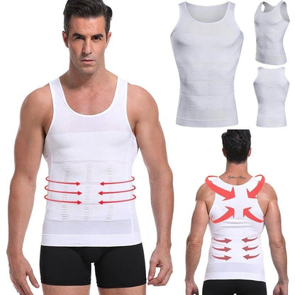 Men Seamless Slimming Abs Compression Body Shaper Corset Vest