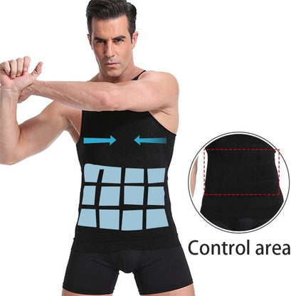 Men Seamless Slimming Abs Compression Body Shaper Corset Vest